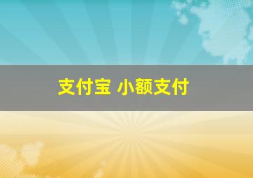 支付宝 小额支付